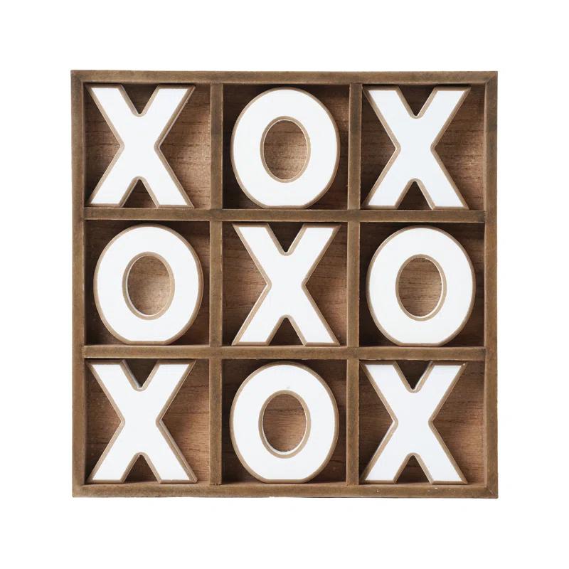 American Art Decor Noughts and Crosses Wood Tic Tac Toe Board Game & Reviews | Wayfair