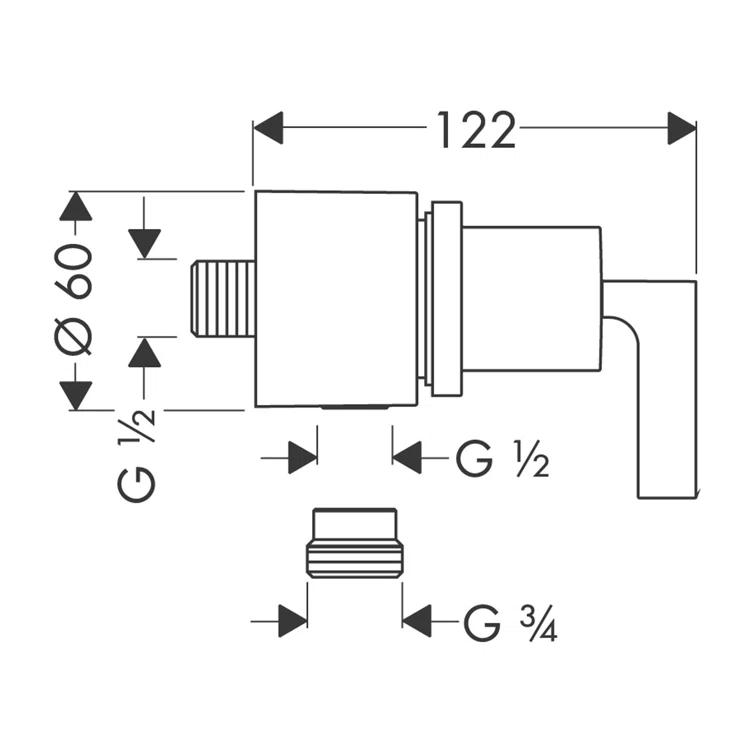 AXOR Citterio Fix Fit Wall Outlet with Lever Handle 39882001