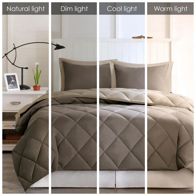 3M Scotchgard Reversible Down Alt Comforter Set