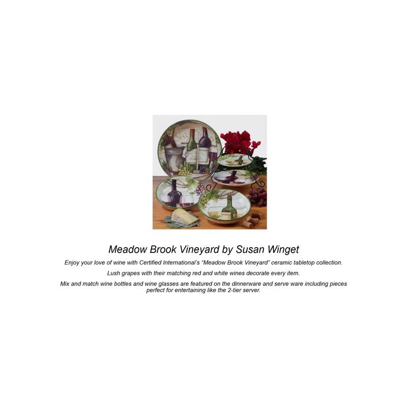 Certified International Meadow Brook Vineyard Set Of 4 Dinner Plate 10.5" 2 Asst.