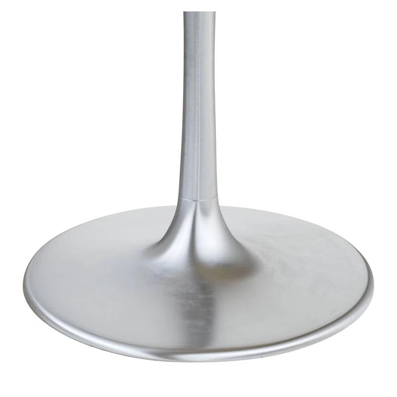 Zuo Hospitality Round Marble Top Metal Base Dining Table