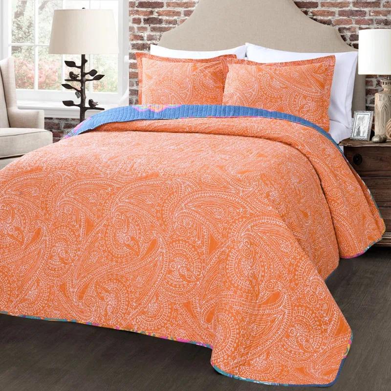 Lush Decor Galleria Cotton 320 TC Reversible Quilt Set