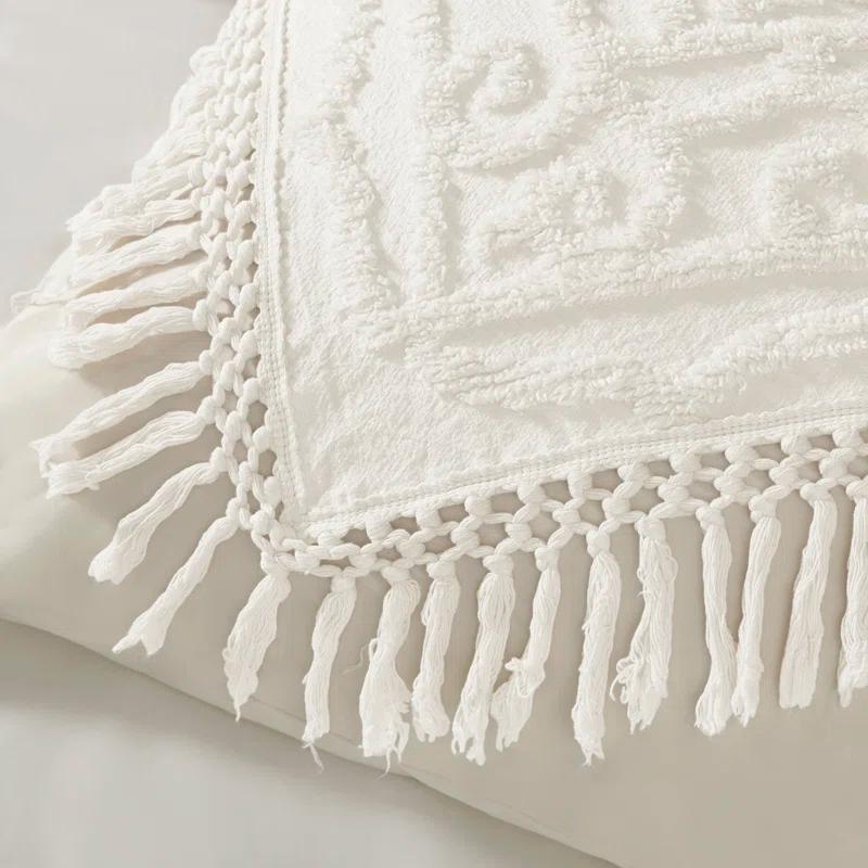 Madison Park Laetitia Tufted Chenille Cotton 3 Piece Medallion Duvet Cover Set
