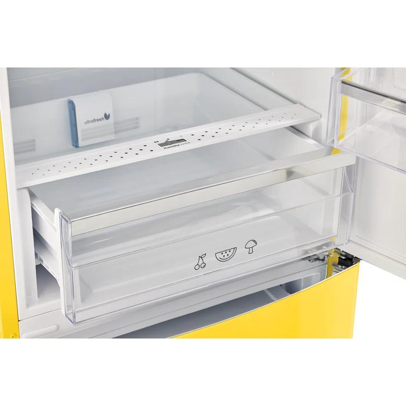 Unique Appliances Classic Retro 24 In 12 Cu.ft Bottom Mount Fridge Auto Defrost, Energy Star Certified, Counter Depth UGP-340L Y AC