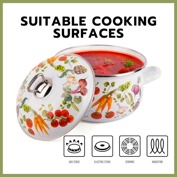 STP-Goods STP-Goods Italian Garden 2.2 Quarts Stock Pot, Soup Pot (Set of 3)