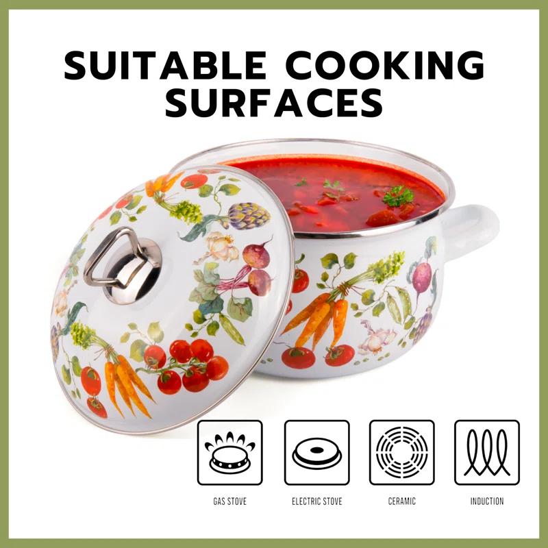 STP-Goods STP-Goods Italian Garden 2.2 Quarts Stock Pot, Soup Pot (Set of 3)