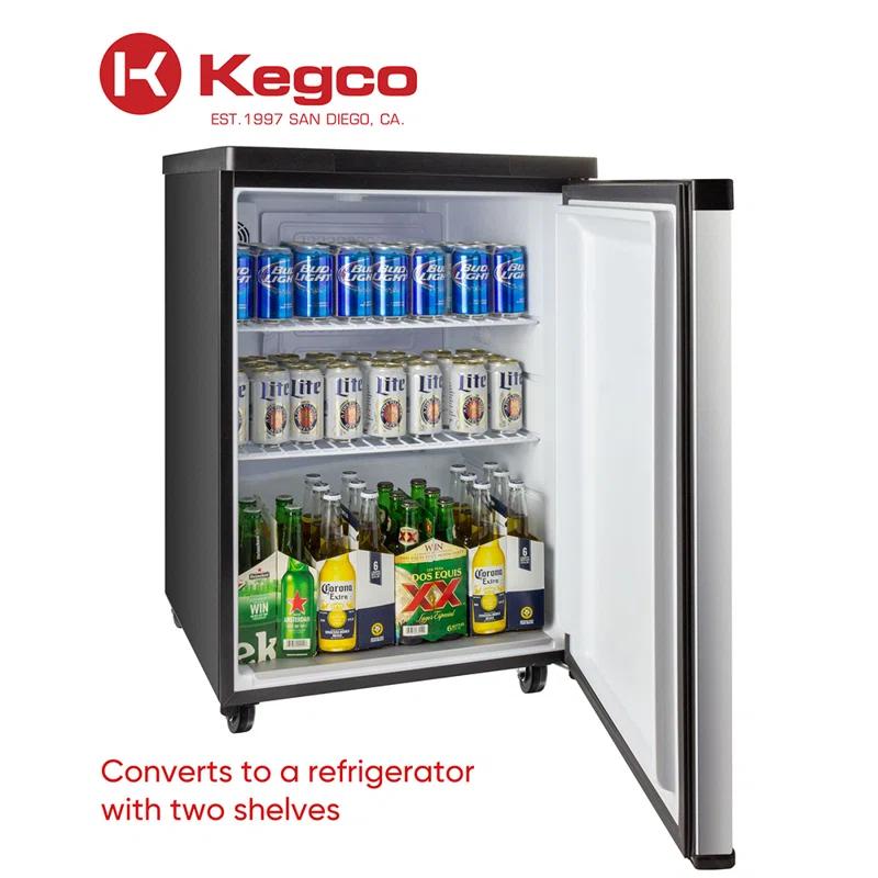 Kegco Kegco 5.6 Cubic Feet Dual Tap Freestanding Kegerator with Adjustable Temperature