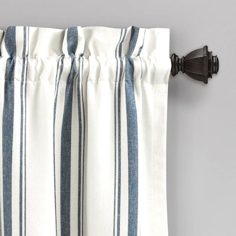 Lush Decor Farmhouse Stripe Striped Ruffled 52'' W Window Valance