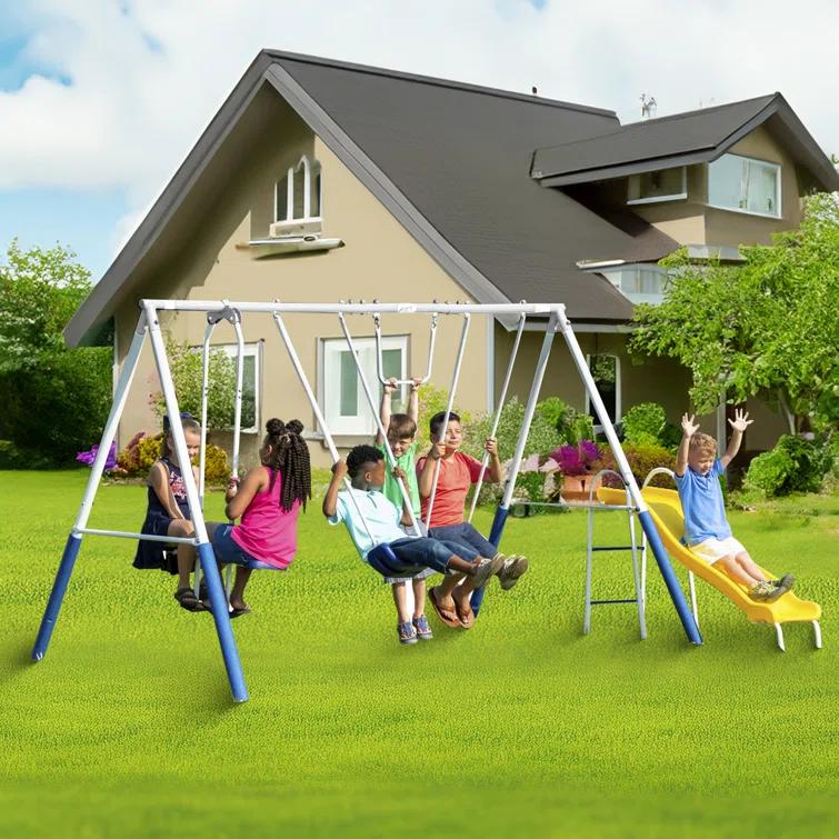 XDP Recreation XDP Recreation Blue Ridge Play Outdoor Backyard Playset Kids Swing Set W/ Slide