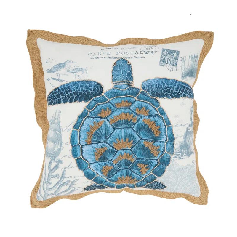 Saro Coastal Outdoor Turtle Pillow