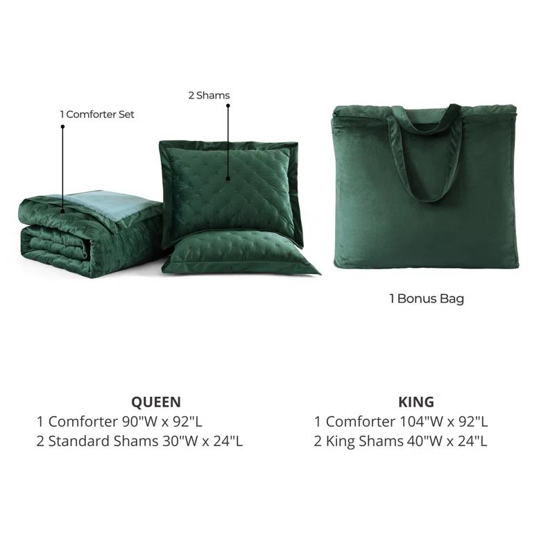 BeBeJan Bebejan 3 Piece Velvet Comforter Set