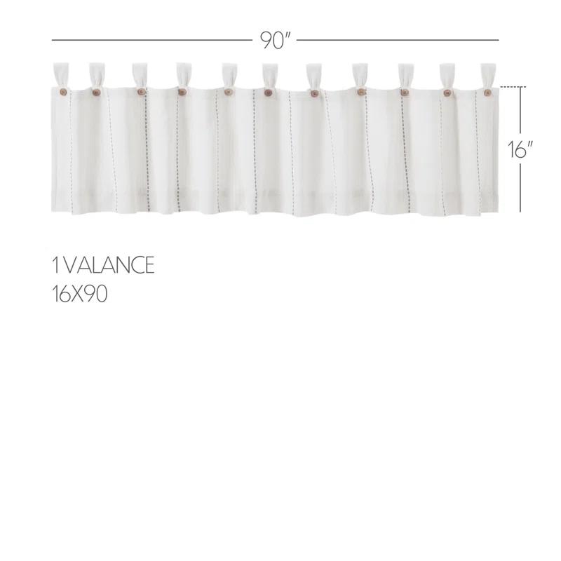 Gracie Oaks Cumberledge Stitched Burlap Tailored Window Valance
