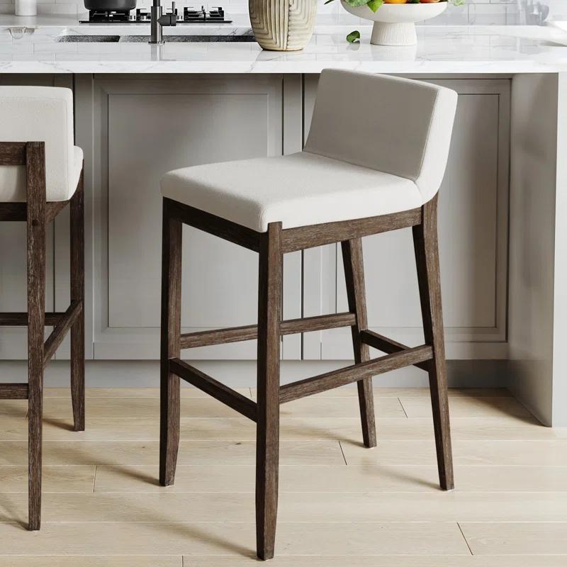 Nathan James Upholstered Wooden Stool