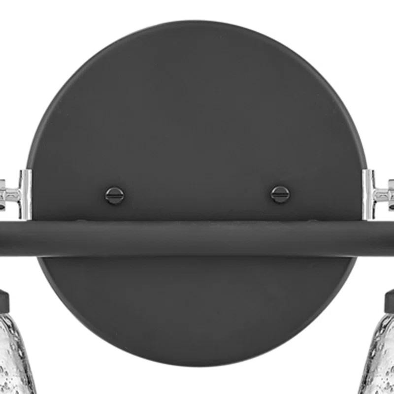 Easton Two-Light Bath Vanity Fixture w/ Clear Seedy Glass Shades