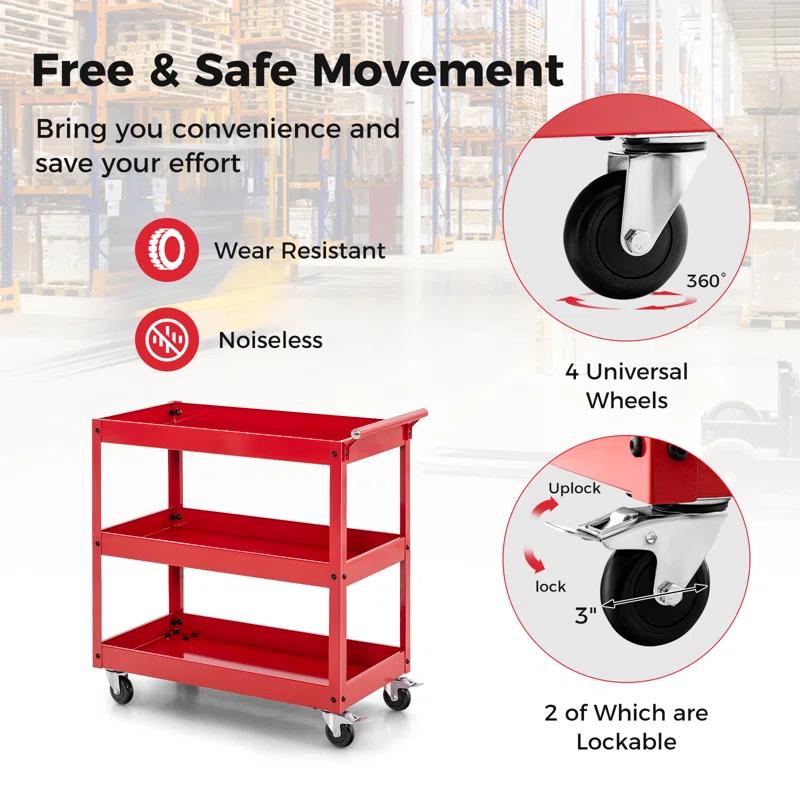 Costway 31'' H x 30'' W Utility Cart with Wheels