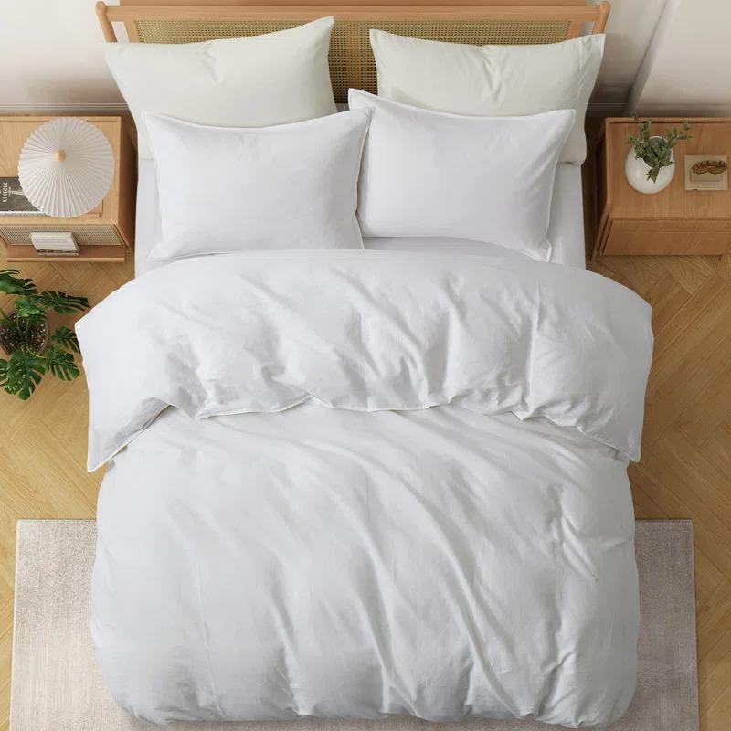 Peace Nest Linen and Cotton Duvet Cover with Pillowcase