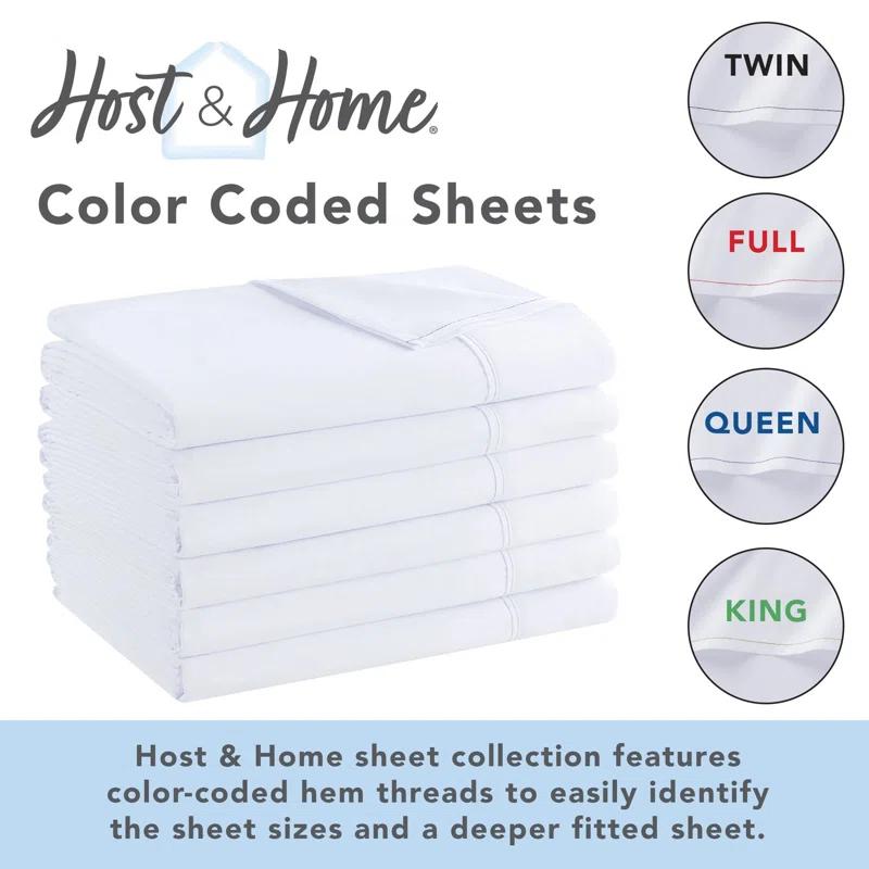ArkwrightLLC Host & Home Soft Brushed Hypoallergenic Microfiber Flat Sheets - Pack of 6 (Set of 6)