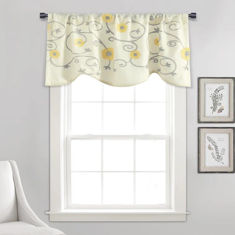 Lush Decor Floral Scalloped 42'' W Window Valance