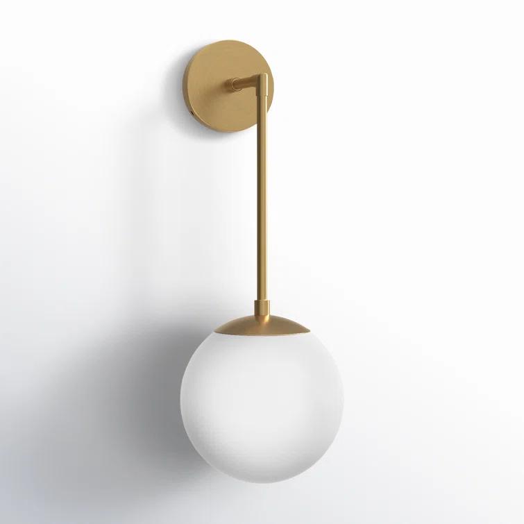 Nathanson Single Light Glass Dimmable Armed Sconce