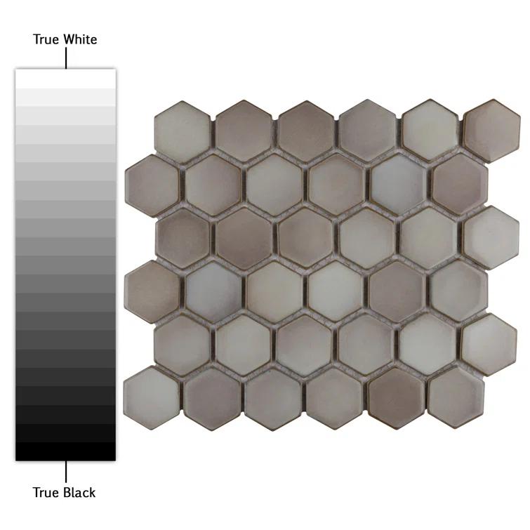 Merola Tile Hudson Due 2" Hex 10-7/8 " x 12-5/8 " Porcelain Mosaic Floor and Wall Tile