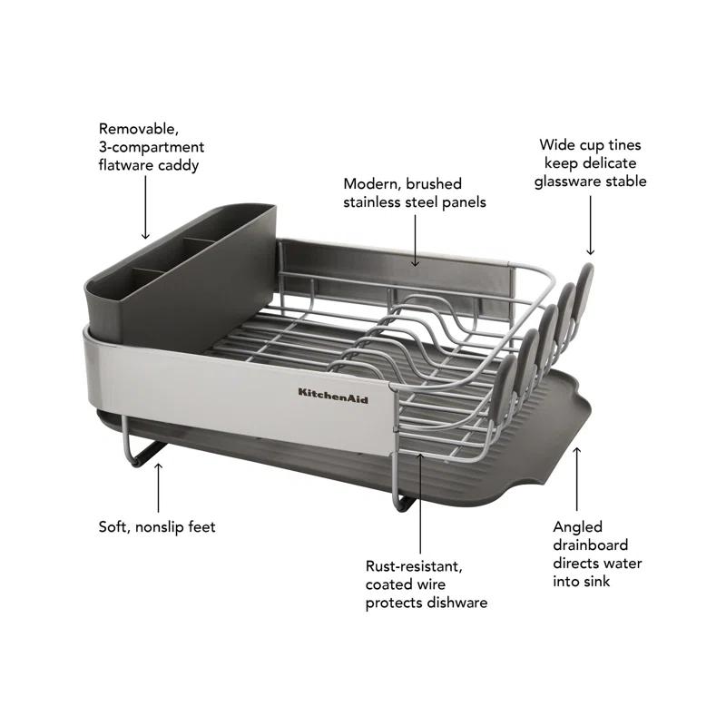 KitchenAid® Compact Stainless Steel Dish Rack, 16.06-Inch