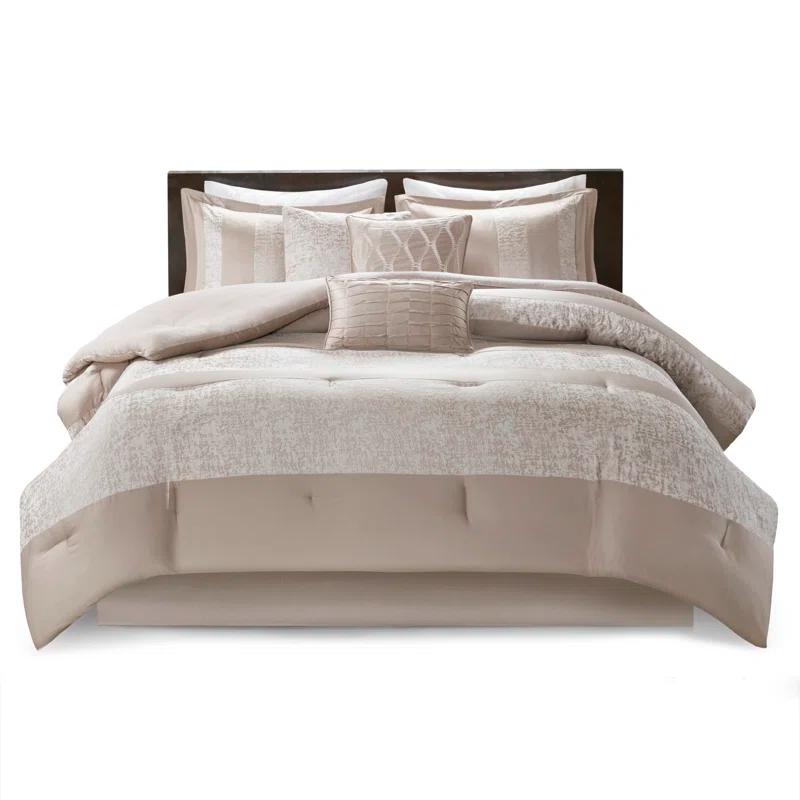 Madison Park Ava 7 Piece Chenille Jacquard Comforter Set
