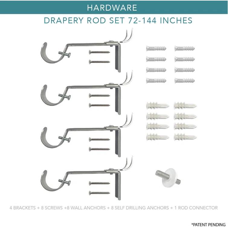 SnugSet Andrew Steel Adjustable Single Curtain Rod