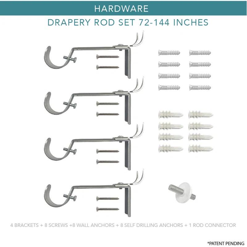 SnugSet Andrew Steel Adjustable Single Curtain Rod