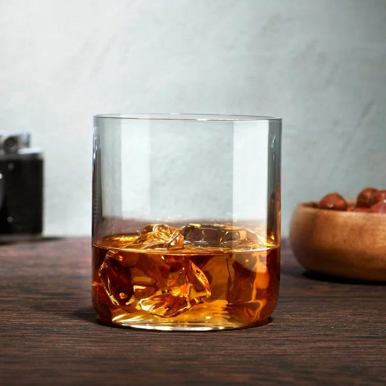 Nude Finesse 13.9oz. Handmade Crystal Whiskey Glass Set (Set of 4)