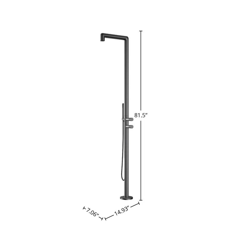 Stainless Steel Free Standing Outdoor Shower and Footwash Spout