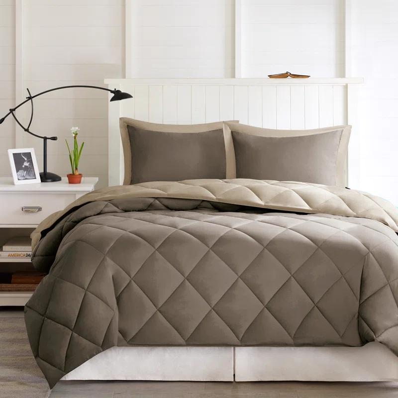3M Scotchgard Reversible Down Alt Comforter Set