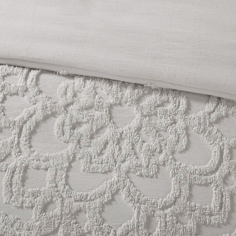 Madison Park Laetitia Tufted Cotton Chenille Medallion Comforter Set