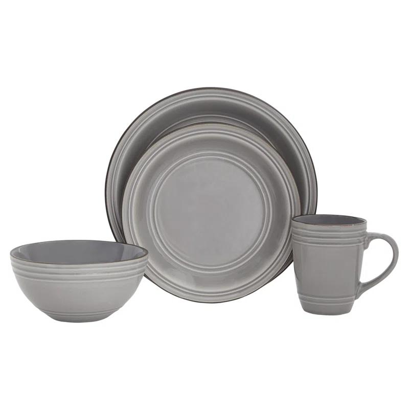 16 Piece Stoneware Dinnerware Set - Service for 4