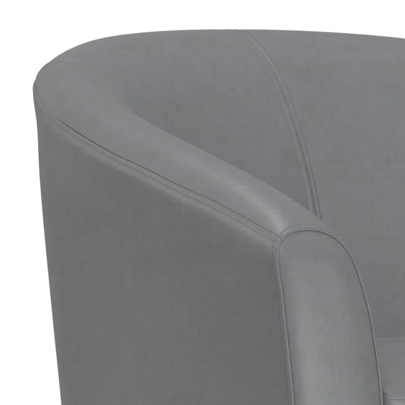 Simpli Home Austin 30"W Upholstered Vegan Faux Leather Contemporary Tub Accent Chair with High Arms and Deep Seat