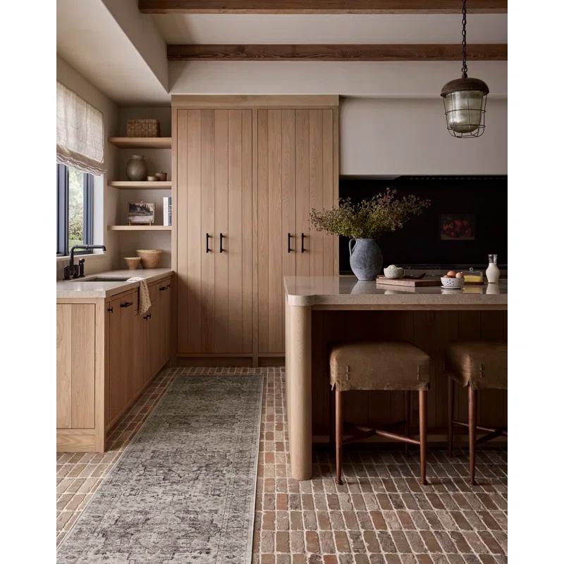 Amber Lewis x Loloi Machine Washable Josie Silver / Natural Area Rug
