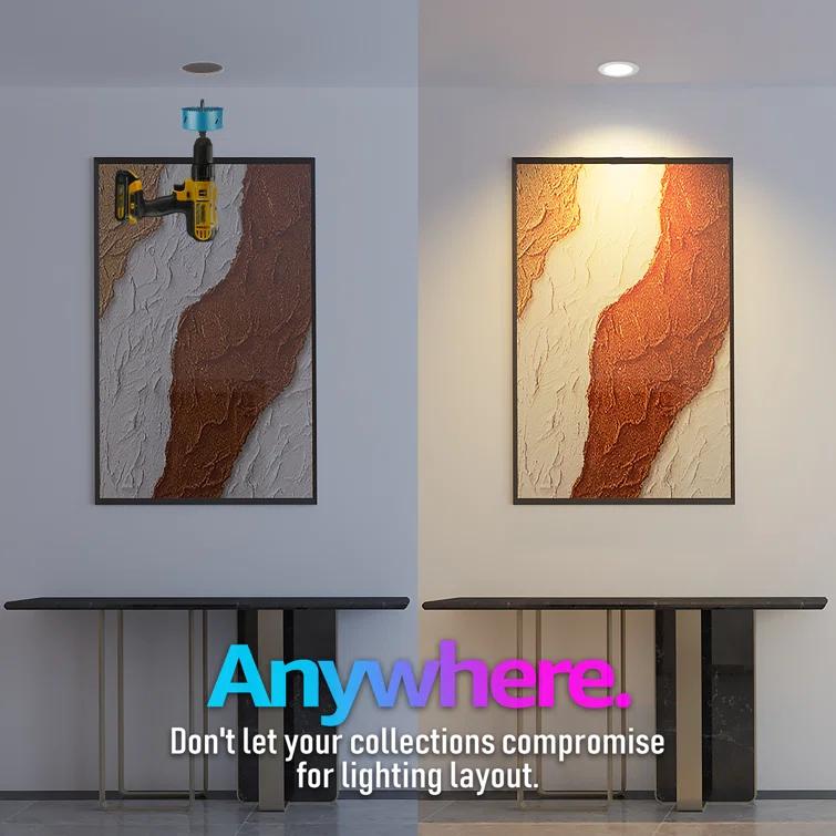 LEDVANS 4 Inch Smart Recessed Light, Color Changing Rgbcw, Voice Control (Set of 4) F-80425