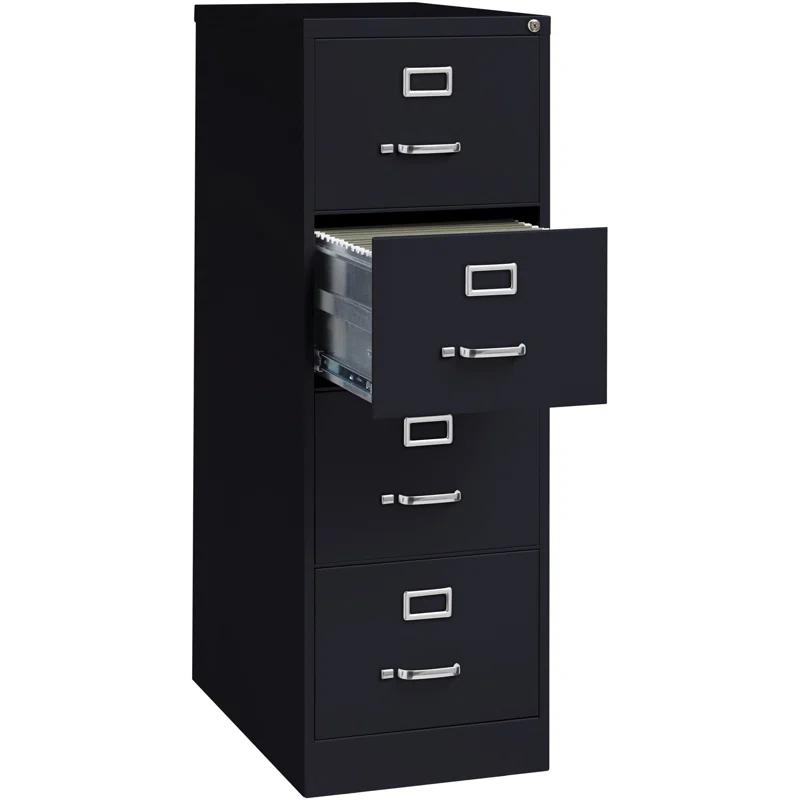 Black 4-Drawer Lockable Legal Size Steel File Cabinet