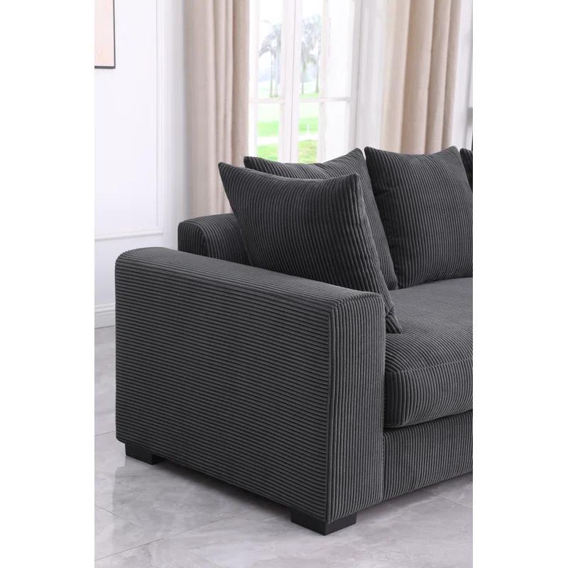 DEVION Furniture Naomi Corduroy Upholstered Sectional