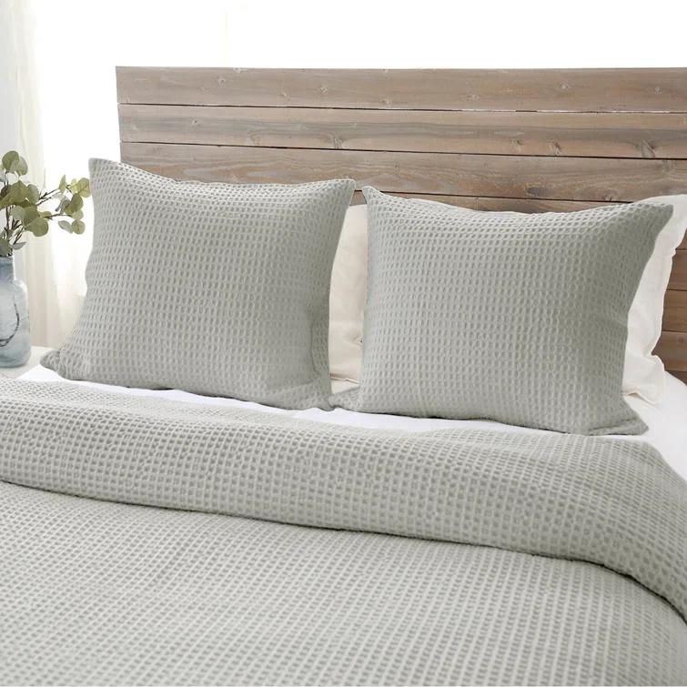 Zuma Cotton Waffle Weave Sham by Pom Pom at Home - Natural / King