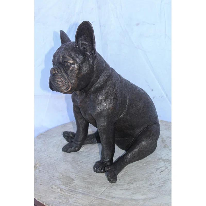 NIFAO Nifao Collection Bronze Statue of French Bulldog Sitting, Elegant Canine Decor 12" x 12" x 17"H