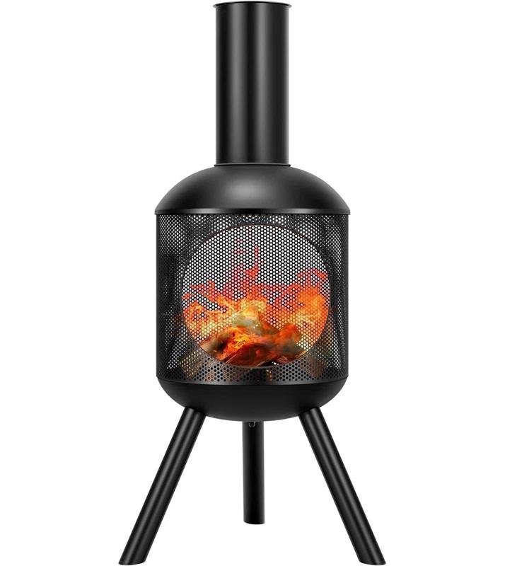 Romn 46.7'' H Steel Outdoor Chiminea