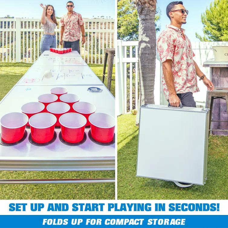 GoPong GoPong 8-Foot Customizable Dry-Erase Beer Pong Set