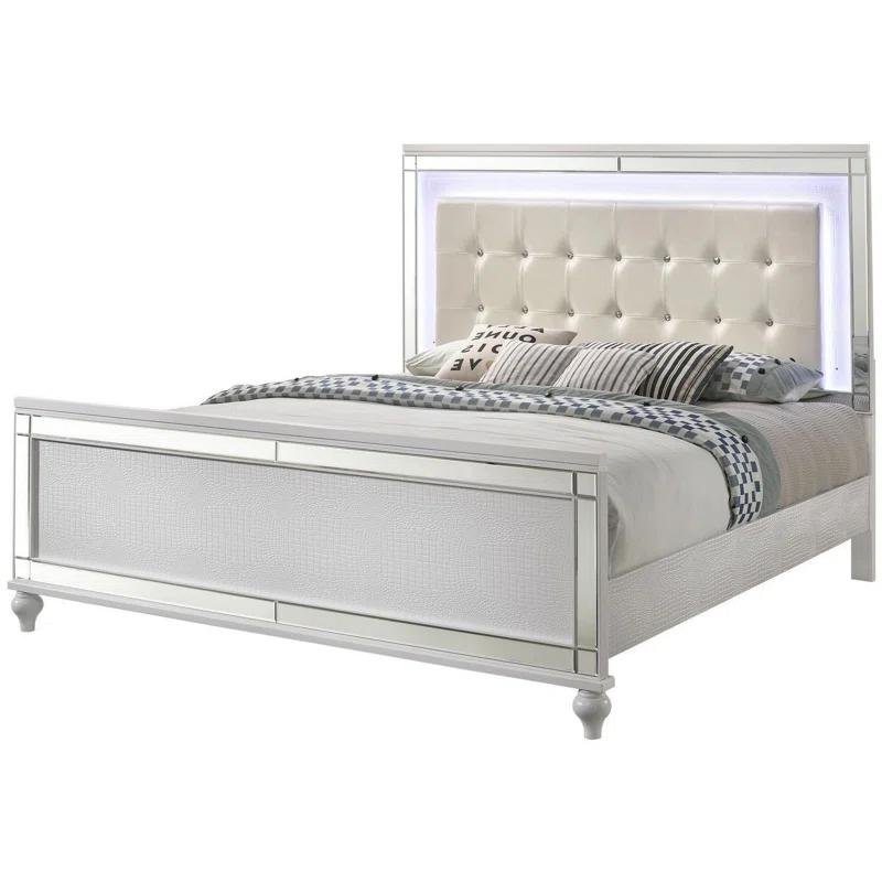 Benjara Lee Upholstered Platform Bed