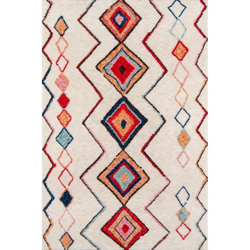 Novogratz Bungalow Olivia Tufted Red/Cream Rug