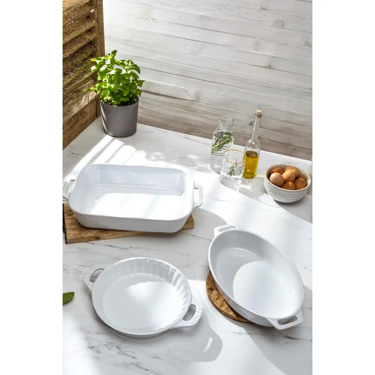 Staub ® White 3-Piece Mixed Baking Dish Set