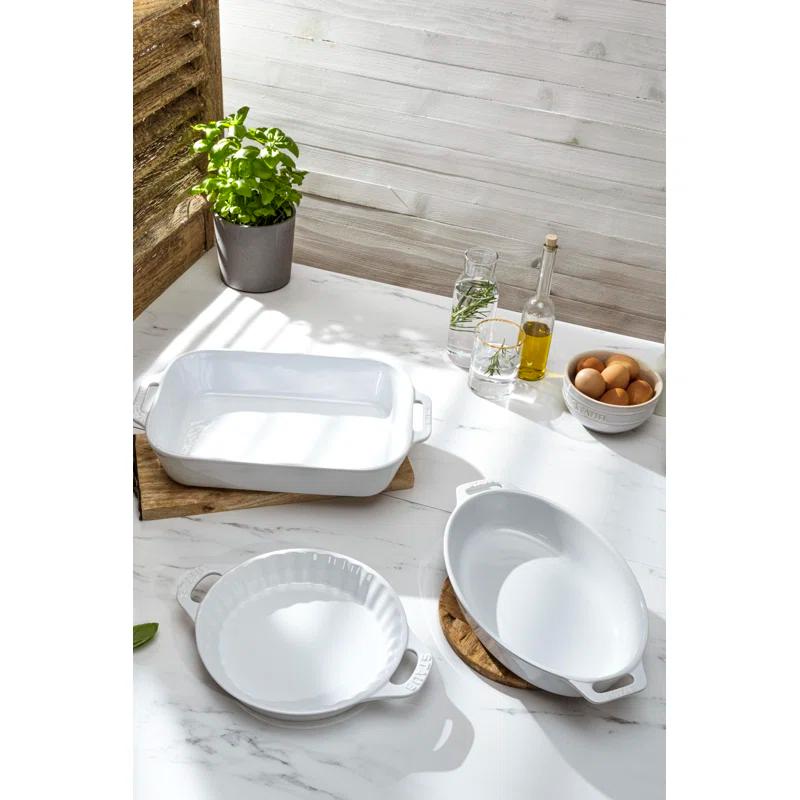 Staub ® White 3-Piece Mixed Baking Dish Set