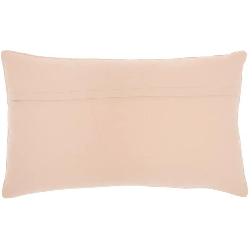 Mina Victory 12" X 20" Ivory Cotton Throw Pillow