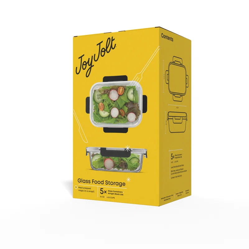 JoyJolt JoyJolt 10-Piece Glass Food Storage Container (Set of 5)