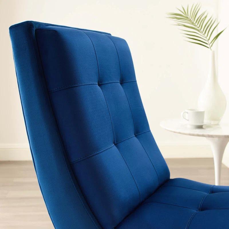 Modway Ramp Upholstered Performance Velvet Lounge Chair and Ottoman Set by Modway