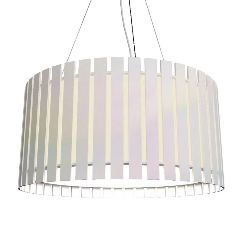 Wood Dimmable LED Drum Chandelier